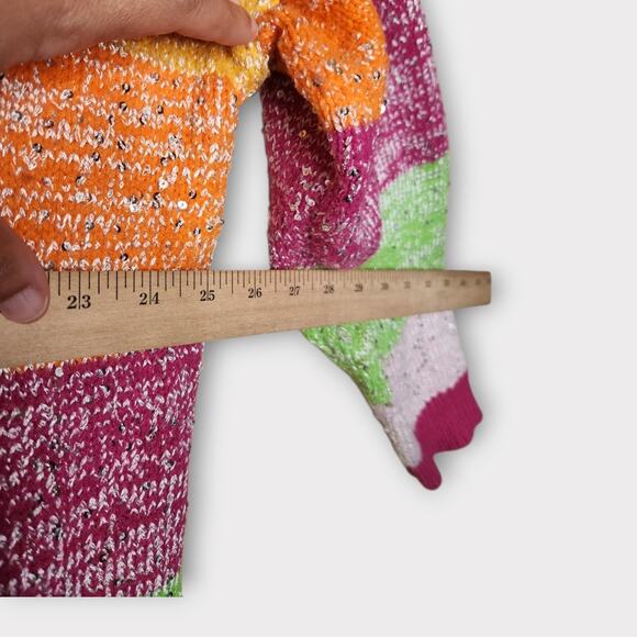 Olivia Rubin Womens Mika Rainbow Stripe Cardigan L Colorful Knitwear - Picture 8 of 10